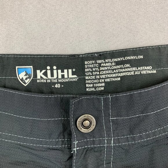 Kuhl Mens Shorts 40 Gray Colorblock Mutiny River Nylon Stretch Outdoor Hiking - Picture 2 of 10
